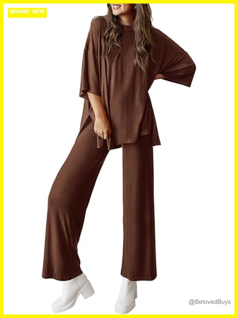 Soft Knit Two Piece Lounge Set With Pockets